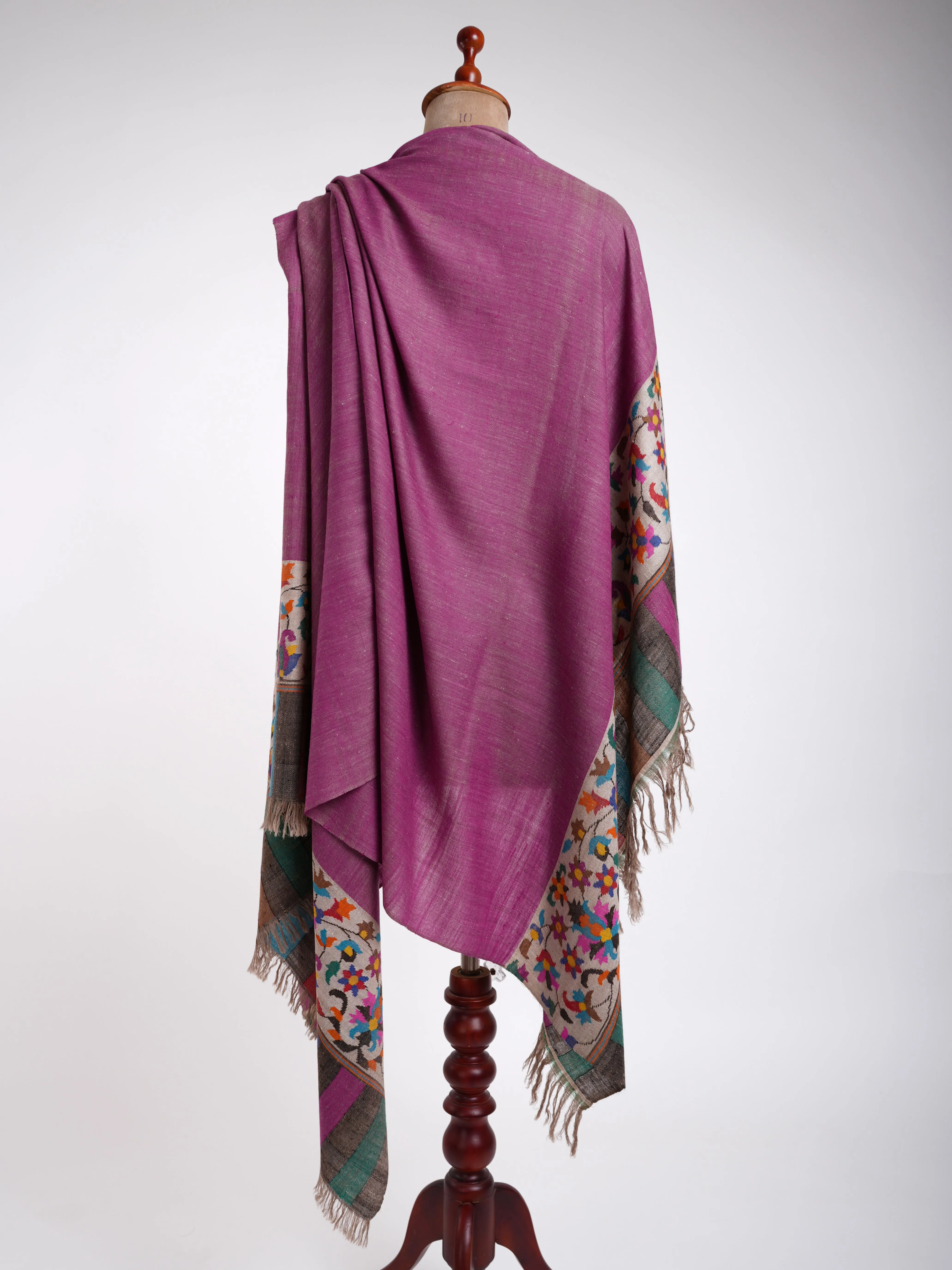 Purple Kani Weave Palla Cashmere Shawl