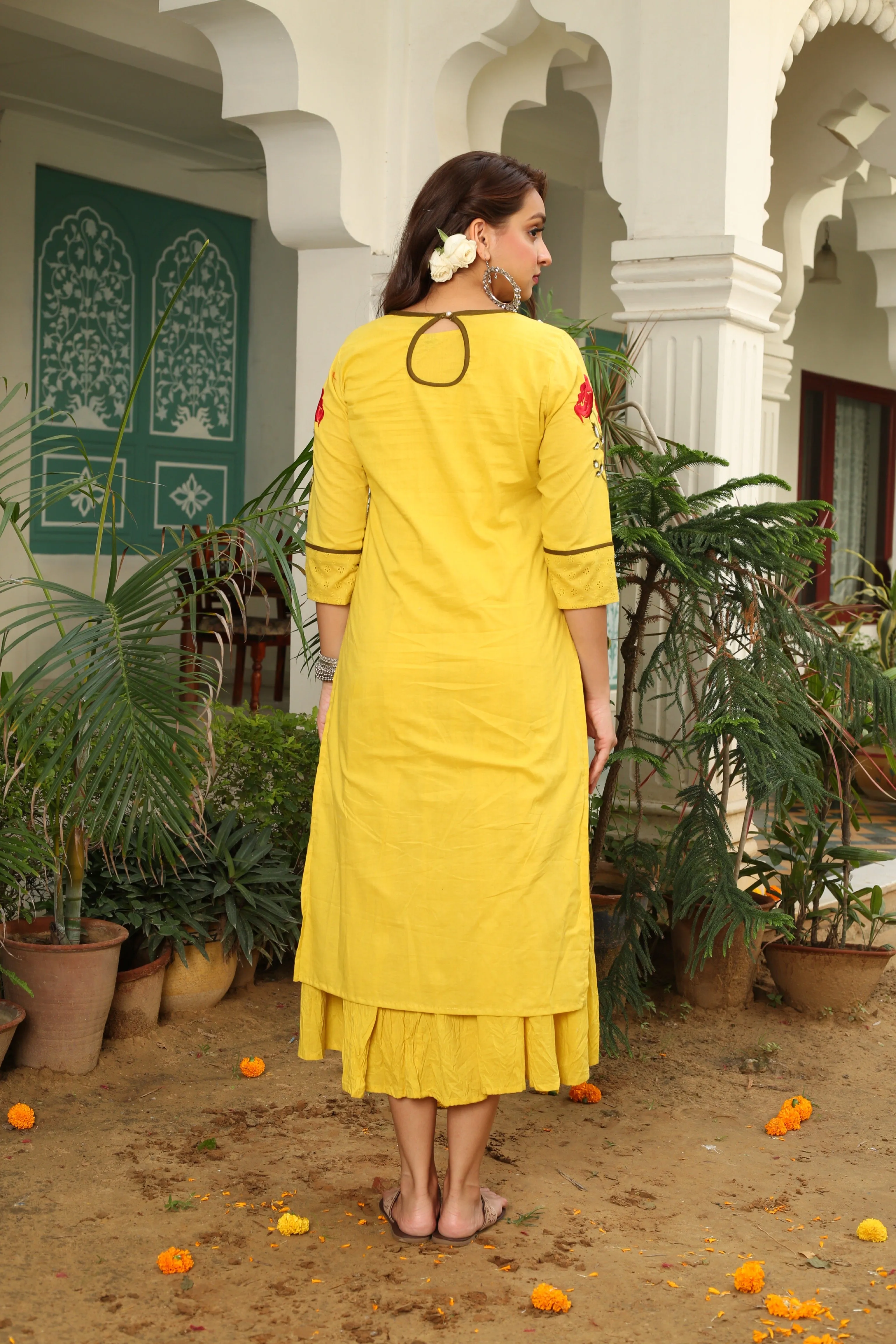 Rani's Resham Yellow Dress