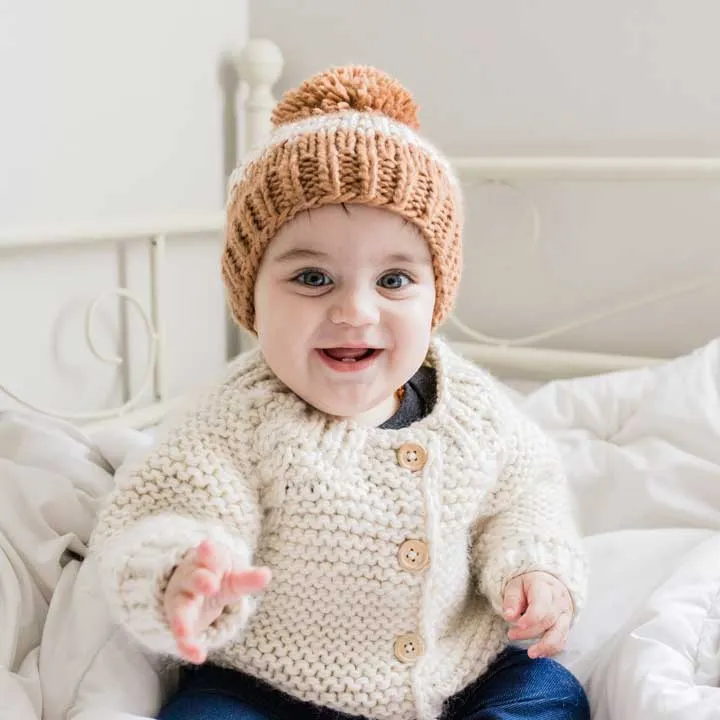 Rebel Pecan Knit Beanie Hat  for Babies thru Adults