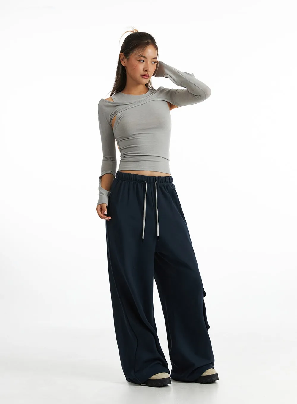 Relaxed Drawstring Cargo Pants CO318