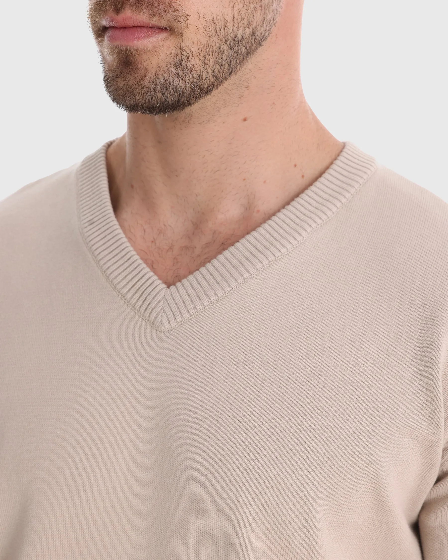 Ribbed V Neck Sweater New