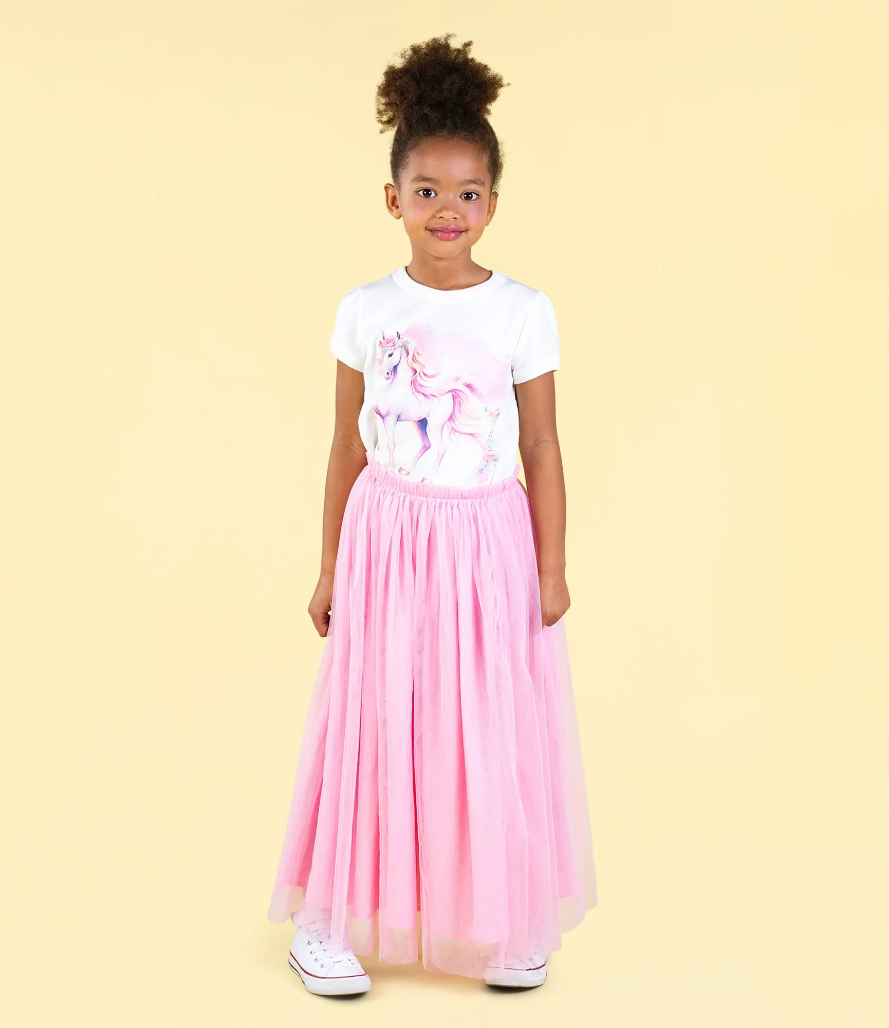 ROCK YOUR BABY PINK TULLE OVERLAY MAXI SKIRT