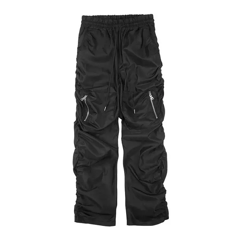 Ruched Polyester Cargo Pants