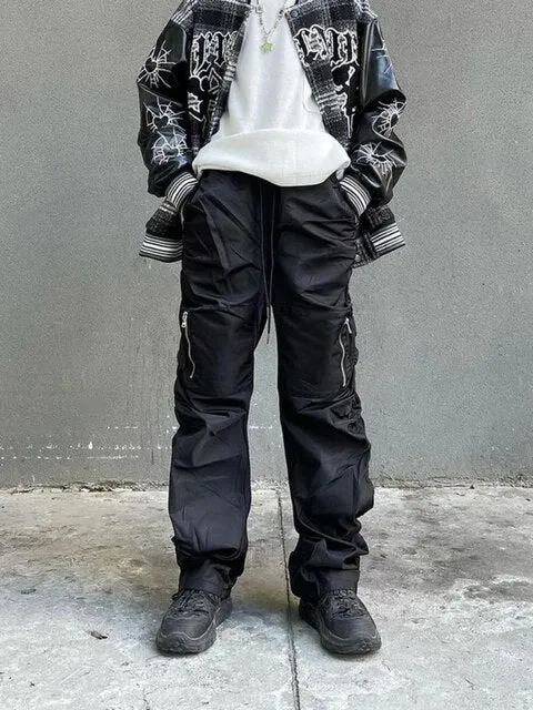 Ruched Polyester Cargo Pants