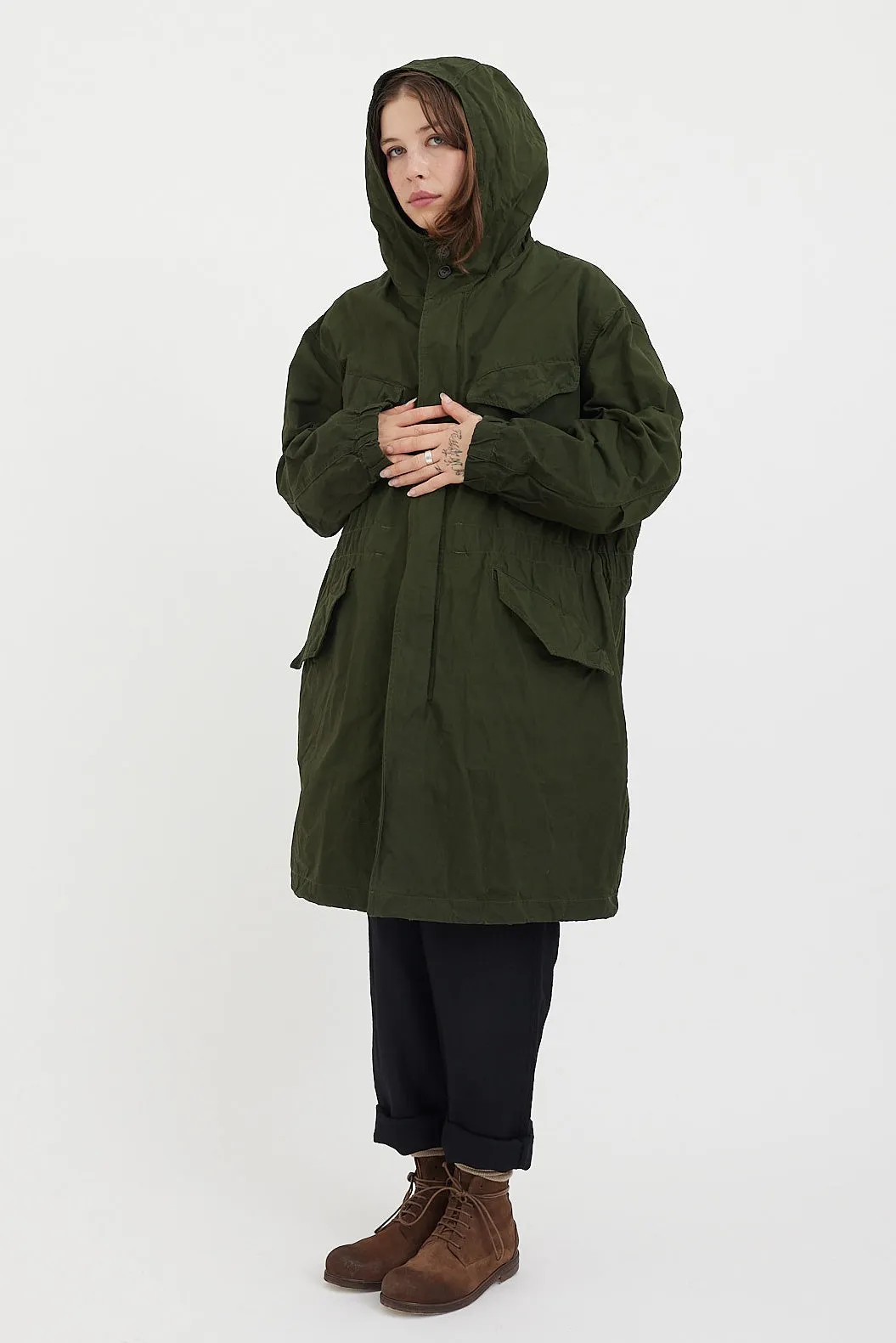 Sage De Cret - Coat - High Density Cotton Waxed Hooded Military Coat