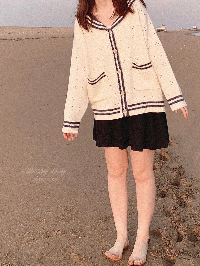 Sailor Girl’s Autumn Knitting Wear Sweater Cardigan