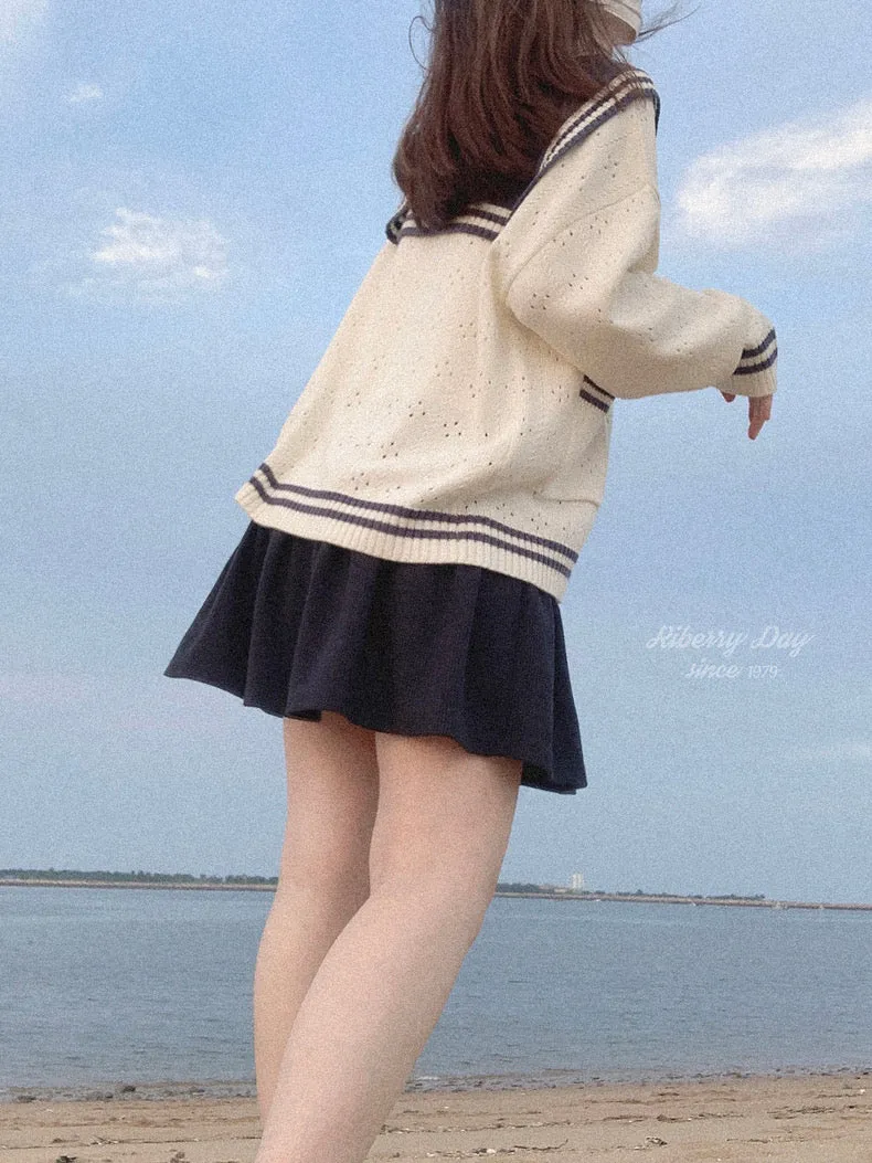 Sailor Girl’s Autumn Knitting Wear Sweater Cardigan