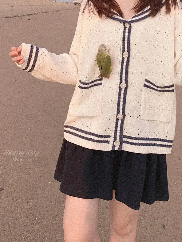 Sailor Girl’s Autumn Knitting Wear Sweater Cardigan