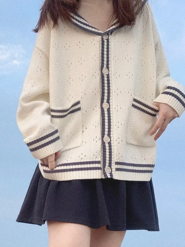 Sailor Girl’s Autumn Knitting Wear Sweater Cardigan