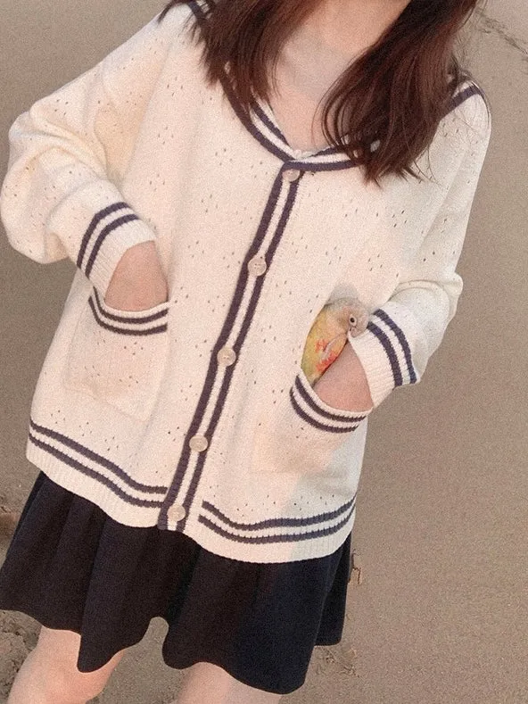 Sailor Girl’s Autumn Knitting Wear Sweater Cardigan