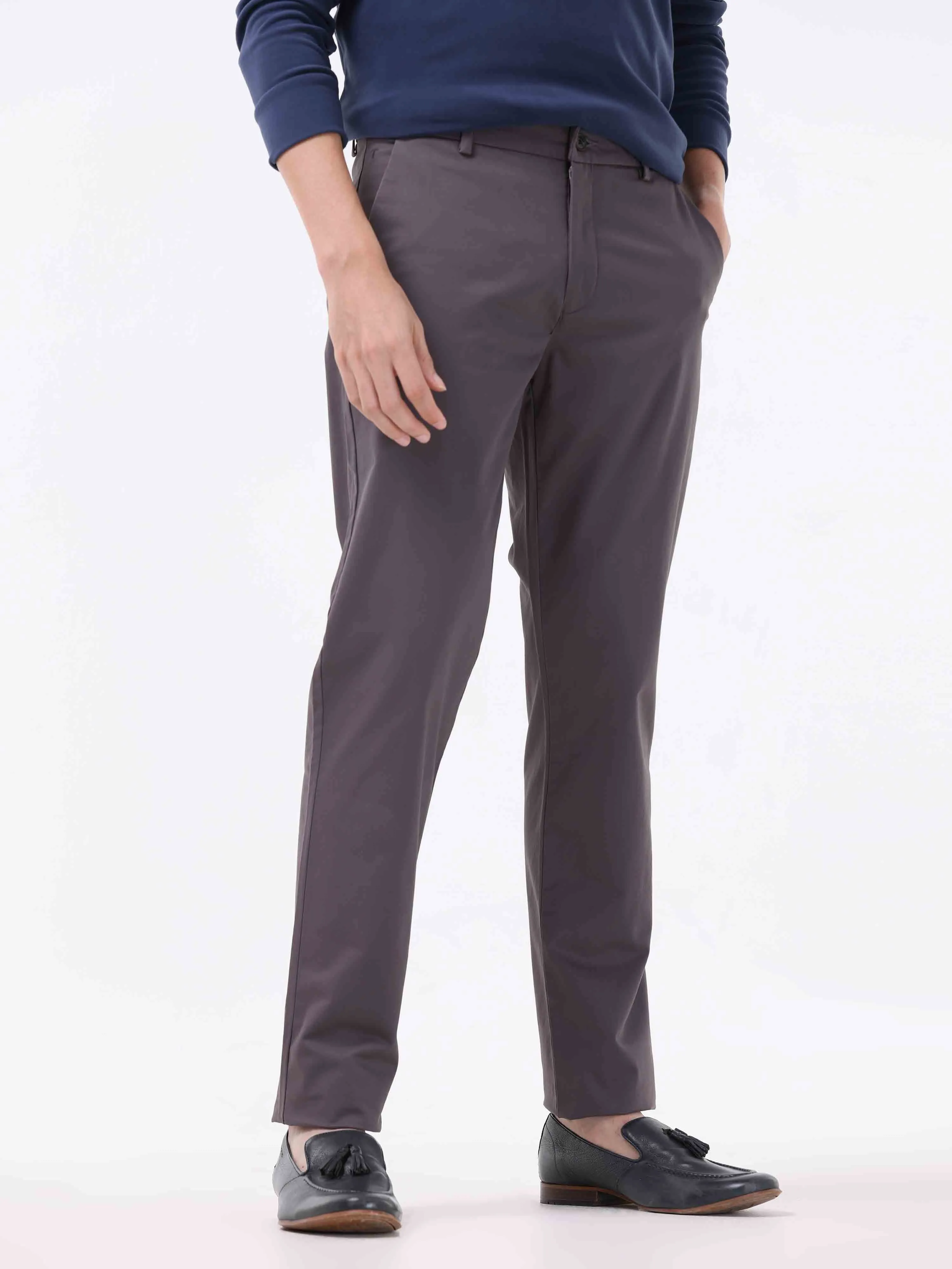 Semi Liquid Statement Dark Grey Chino