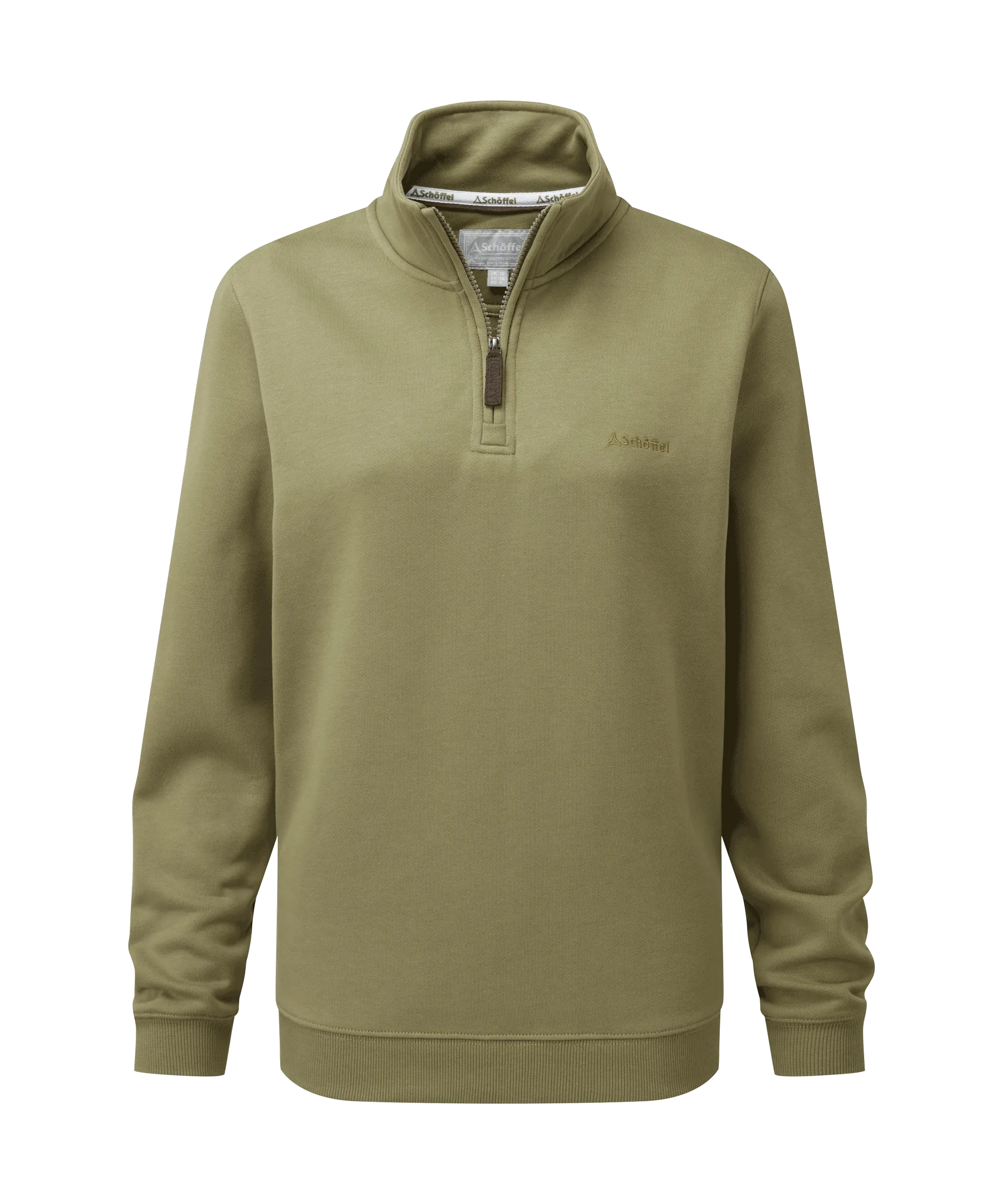 Sennen Cove Quarter Zip Sweatshirt - Light Khaki Green