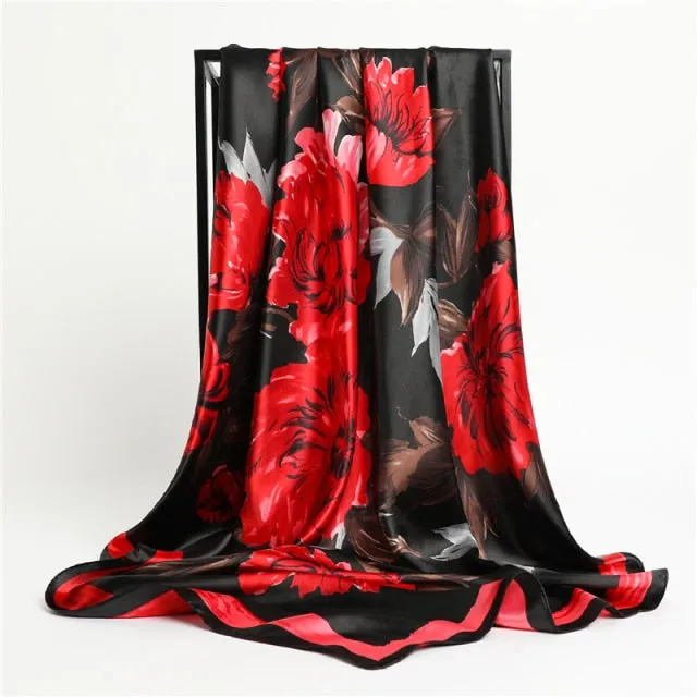 Silk Square Printed Head Scarf