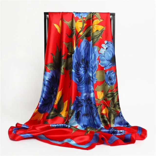 Silk Square Printed Head Scarf