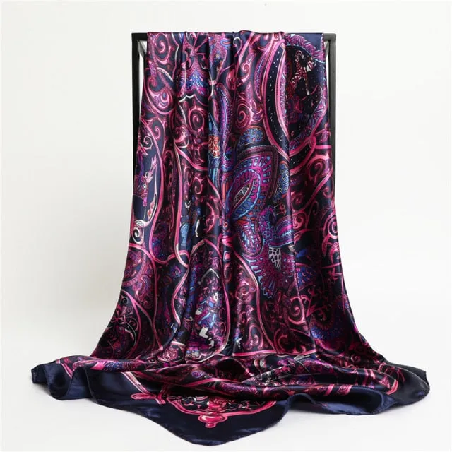 Silk Square Printed Head Scarf