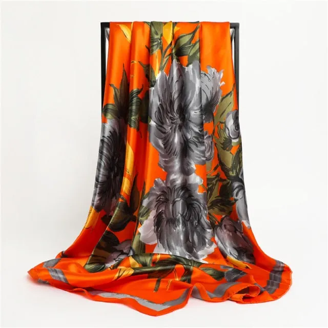 Silk Square Printed Head Scarf