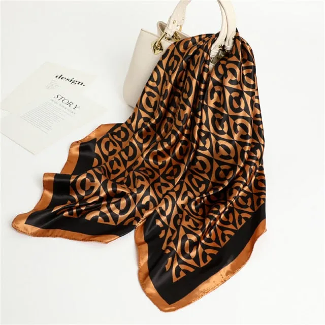 Silk Square Printed Head Scarf