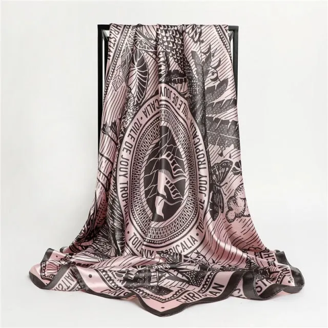 Silk Square Printed Head Scarf