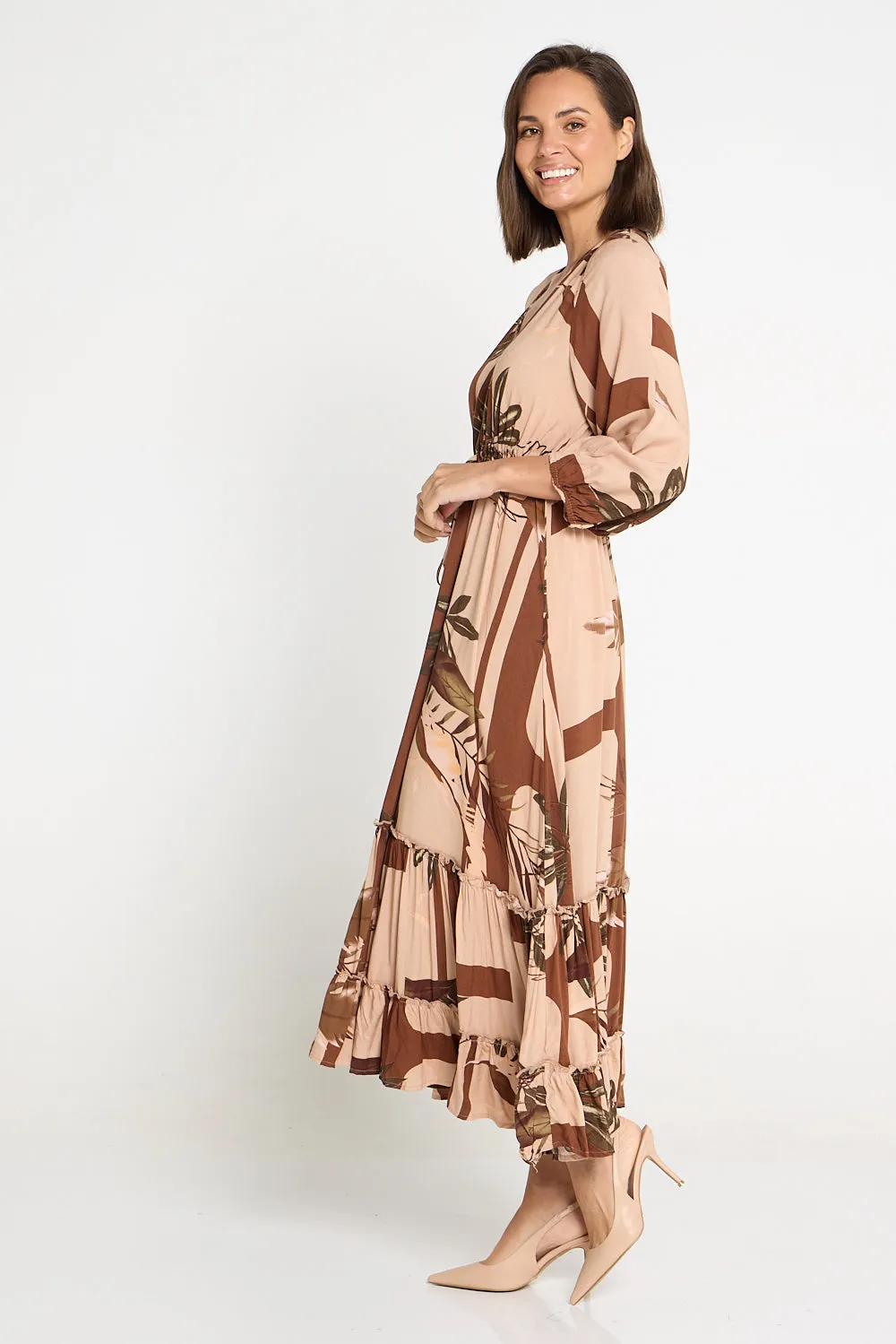 Siobhan Maxi Dress - Cocoa Botanical