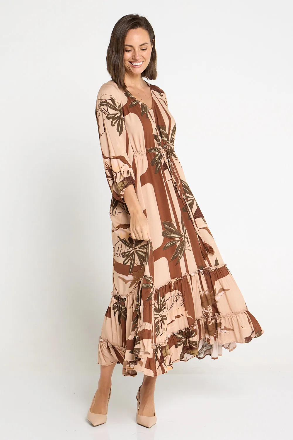 Siobhan Maxi Dress - Cocoa Botanical