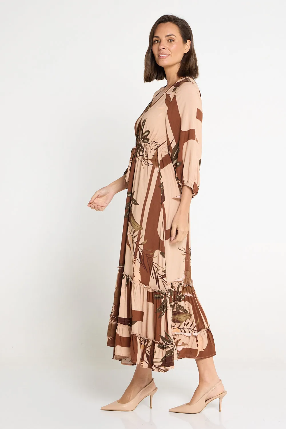 Siobhan Maxi Dress - Cocoa Botanical