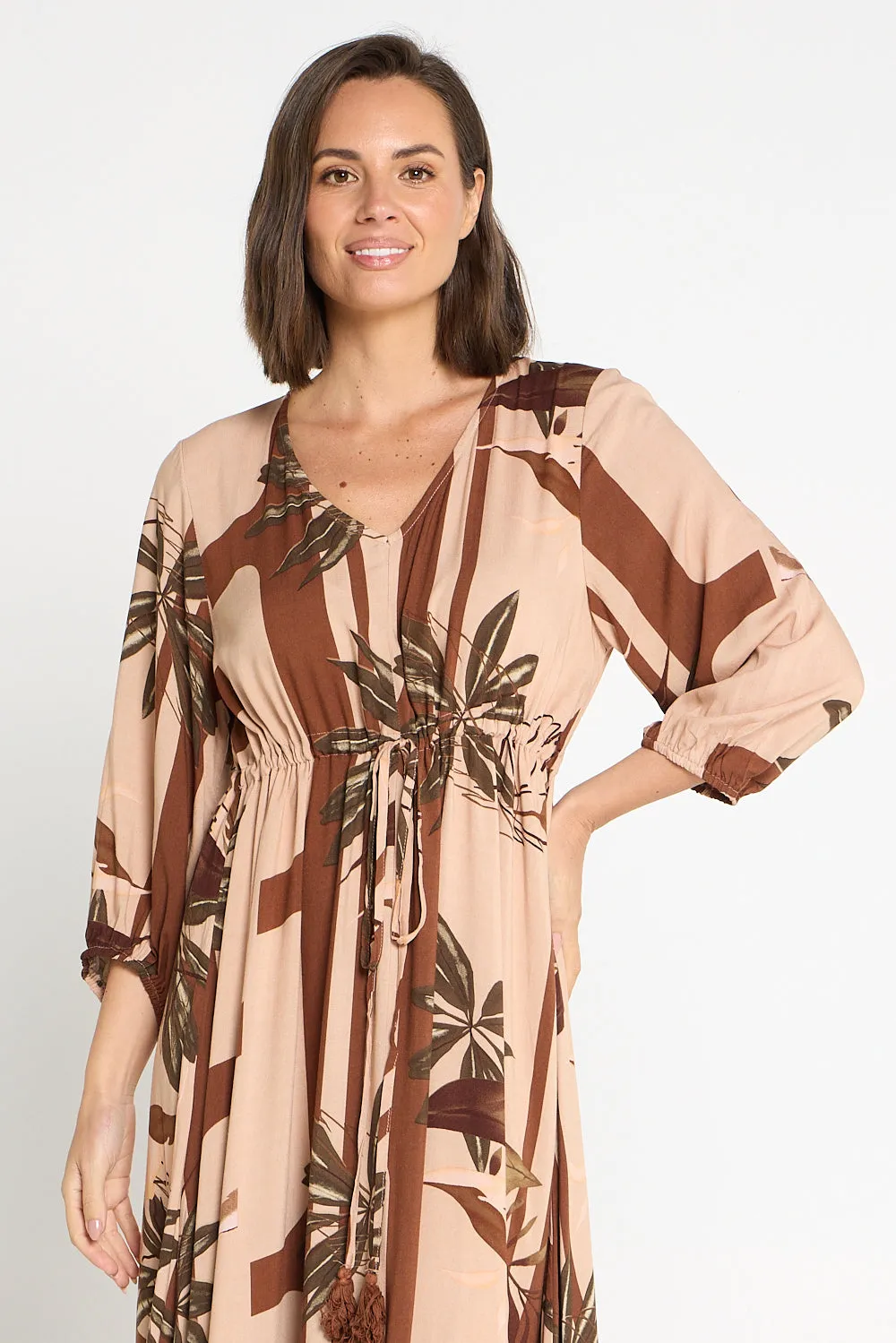 Siobhan Maxi Dress - Cocoa Botanical