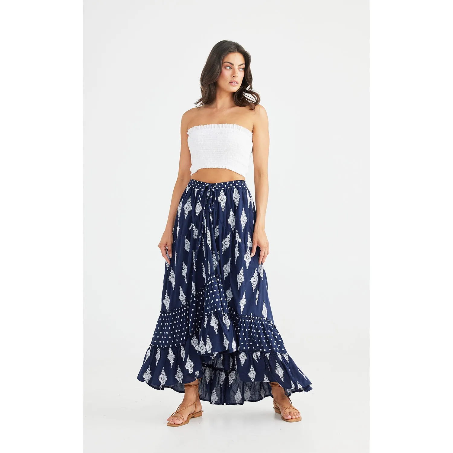 Skirt Magic Carpet - Navy Embroidery