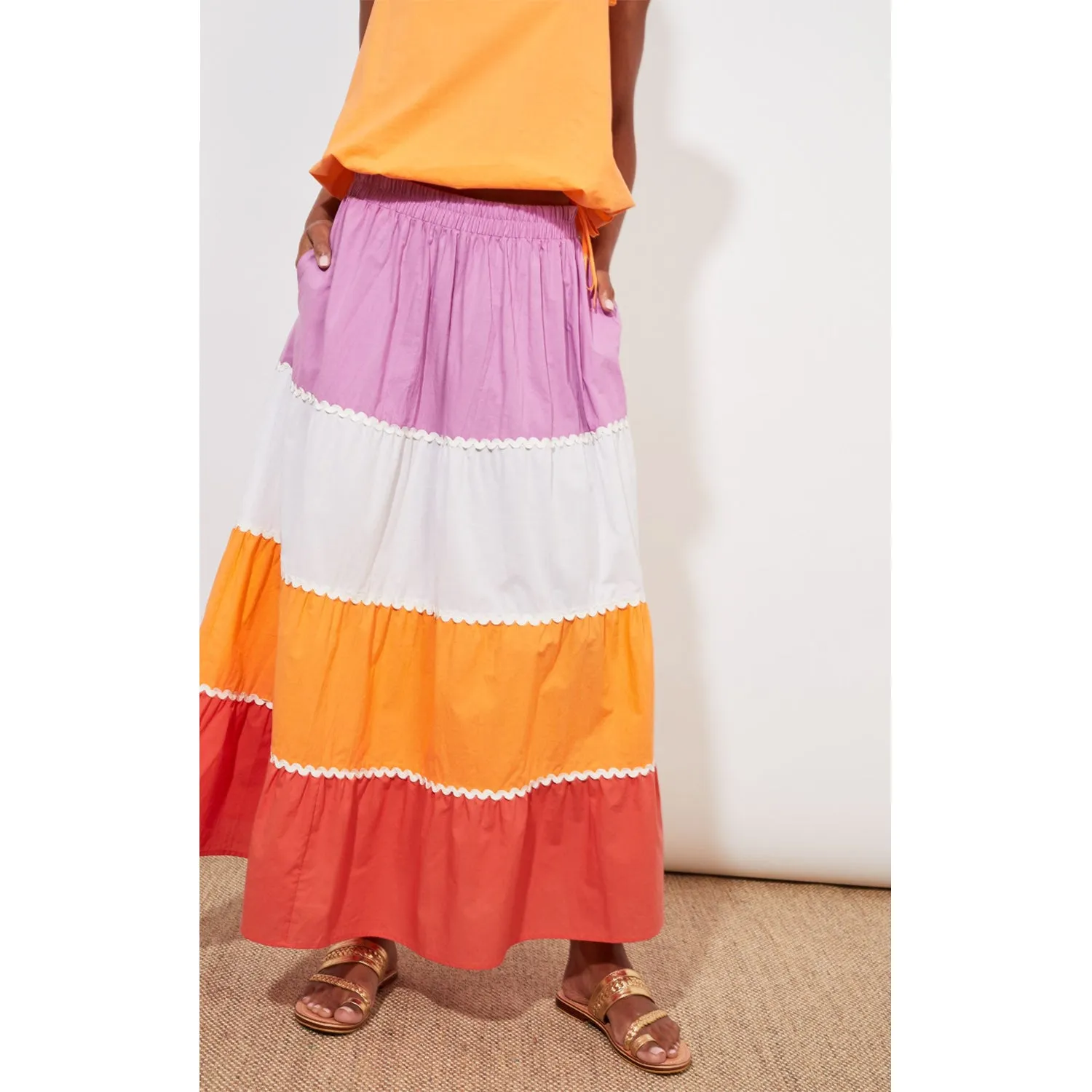 Skirt Oahu Maxi - Mango Stripe