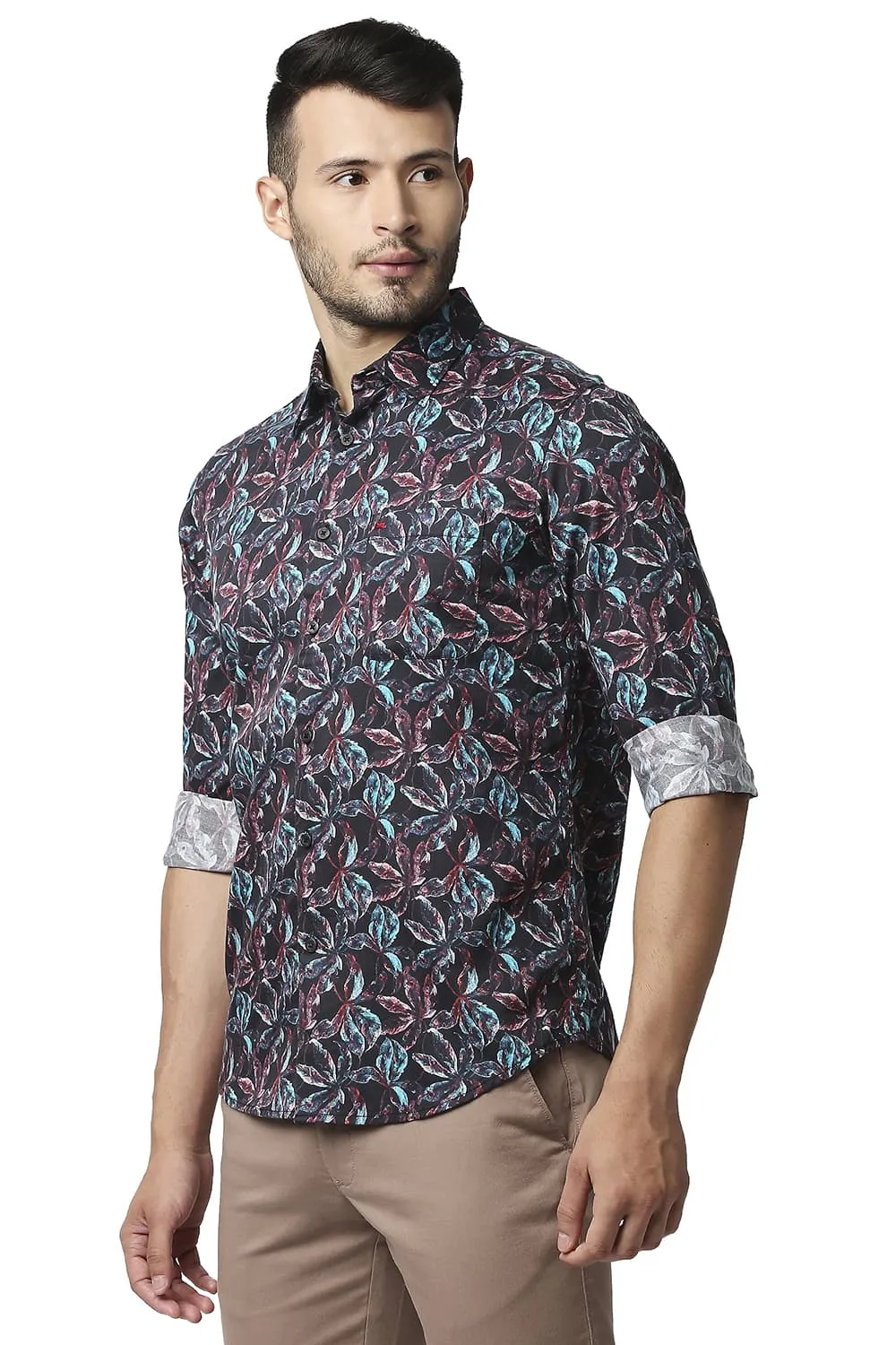 Slim Fit Digital Satin Printed Shirt