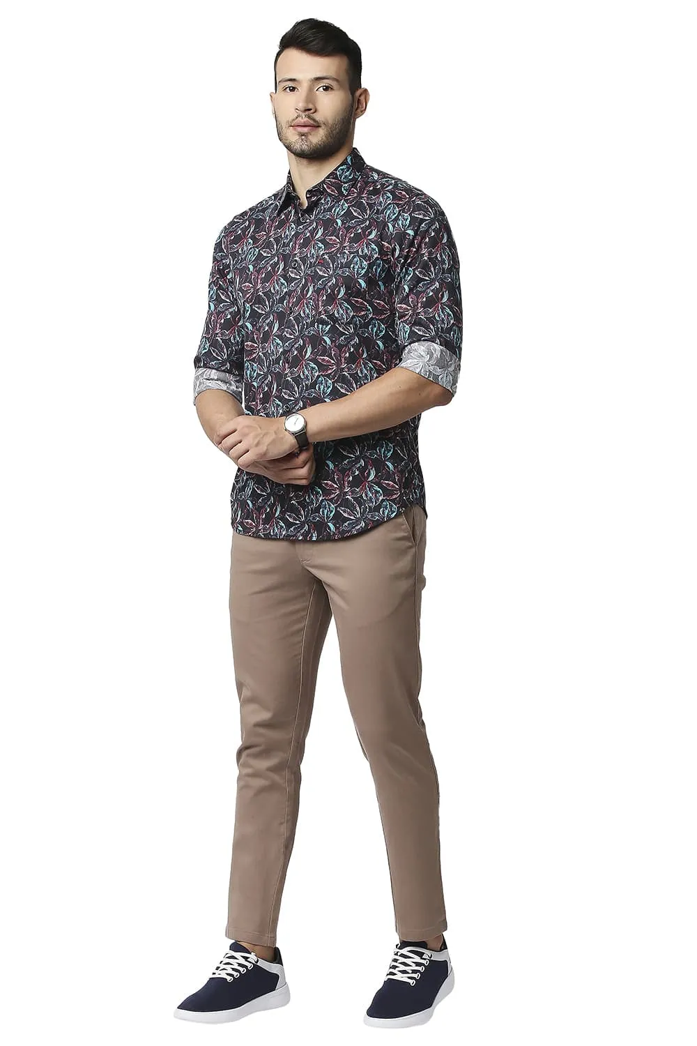 Slim Fit Digital Satin Printed Shirt