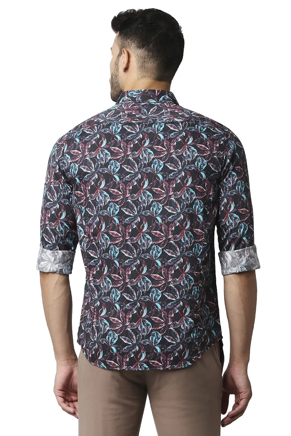 Slim Fit Digital Satin Printed Shirt