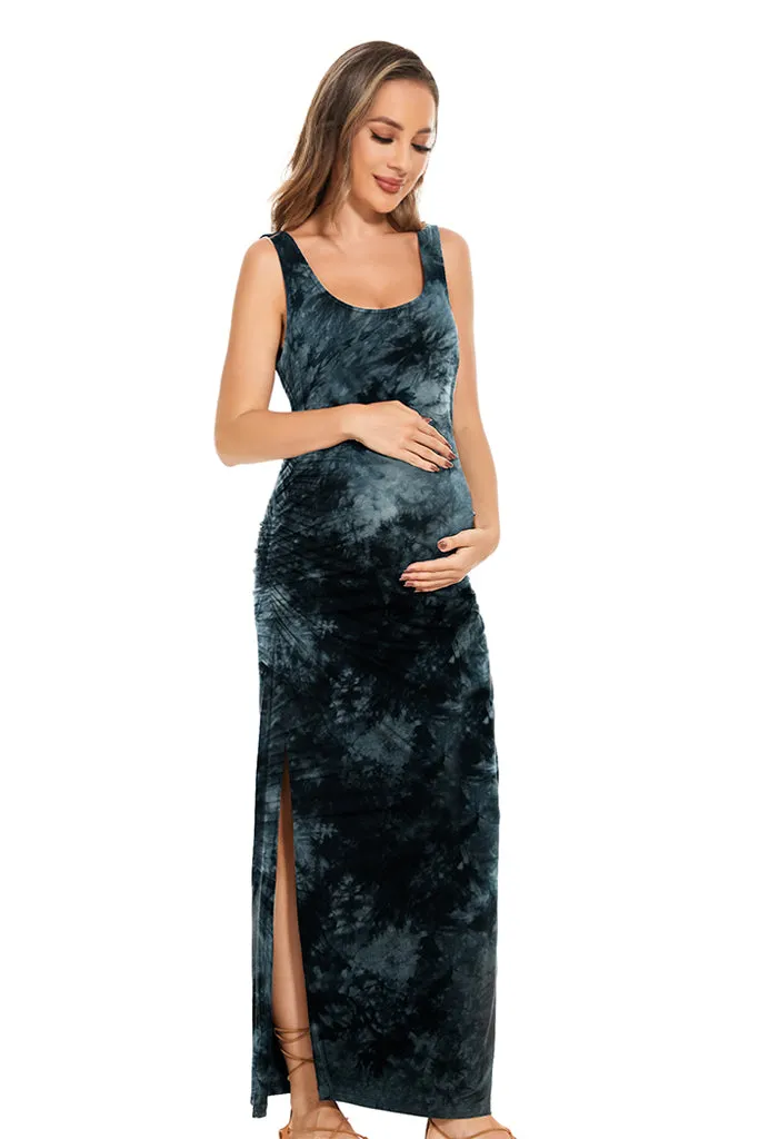 Smallshow Sleeveless Floral Maternity Maxi Dress