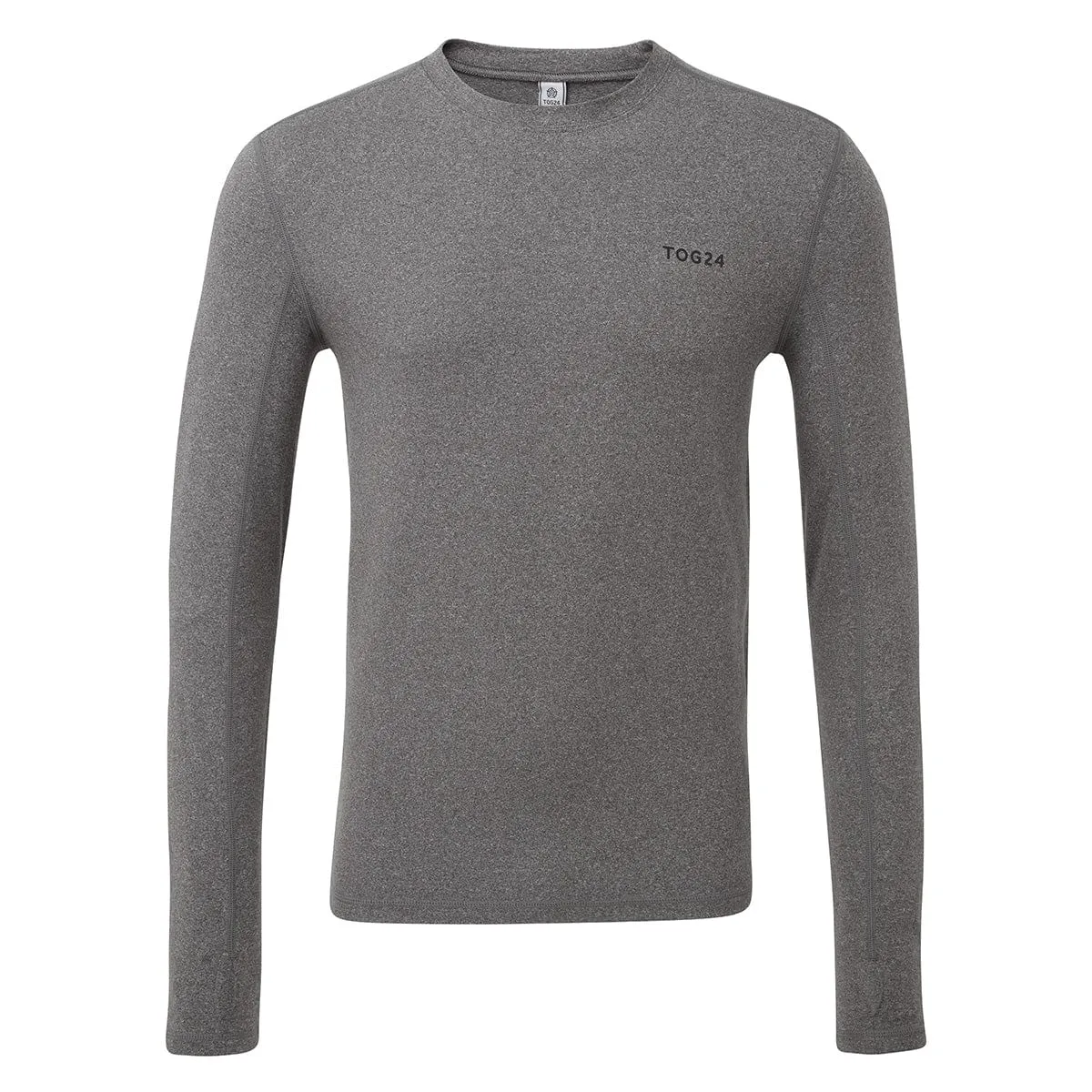 Snowdon Mens Thermal Base Layer Crew Neck - Grey Marl