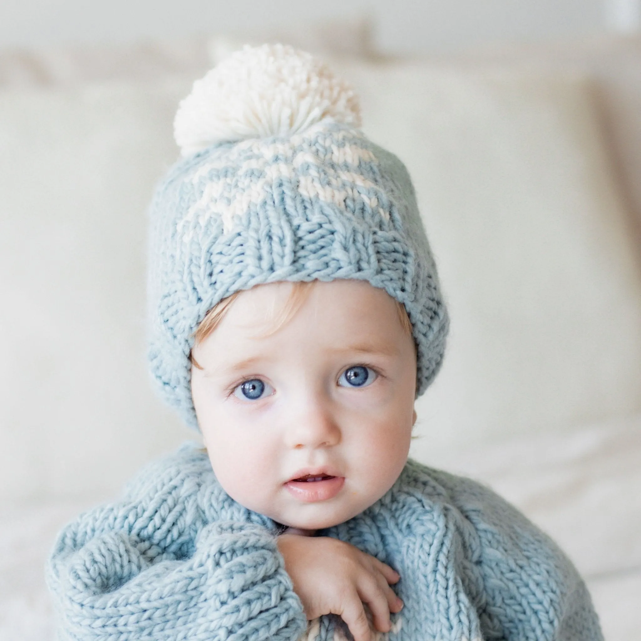 Snowflake Surf Blue Beanie Hat for Baby & Kids