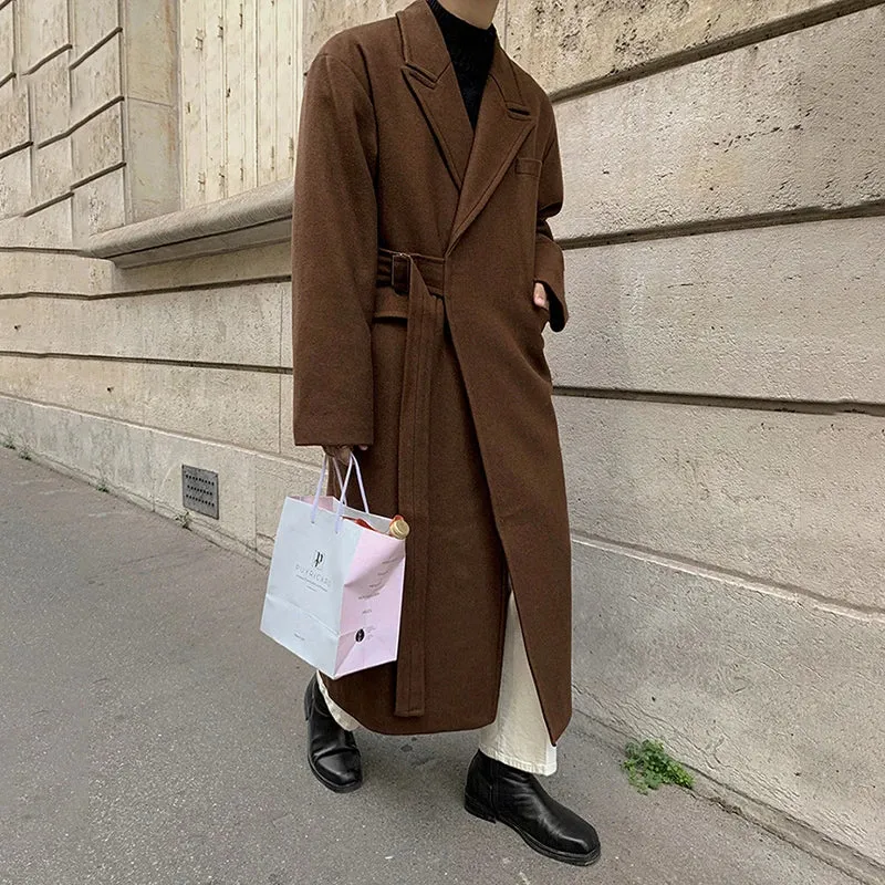 Solid Color Thickened Woolen Coat