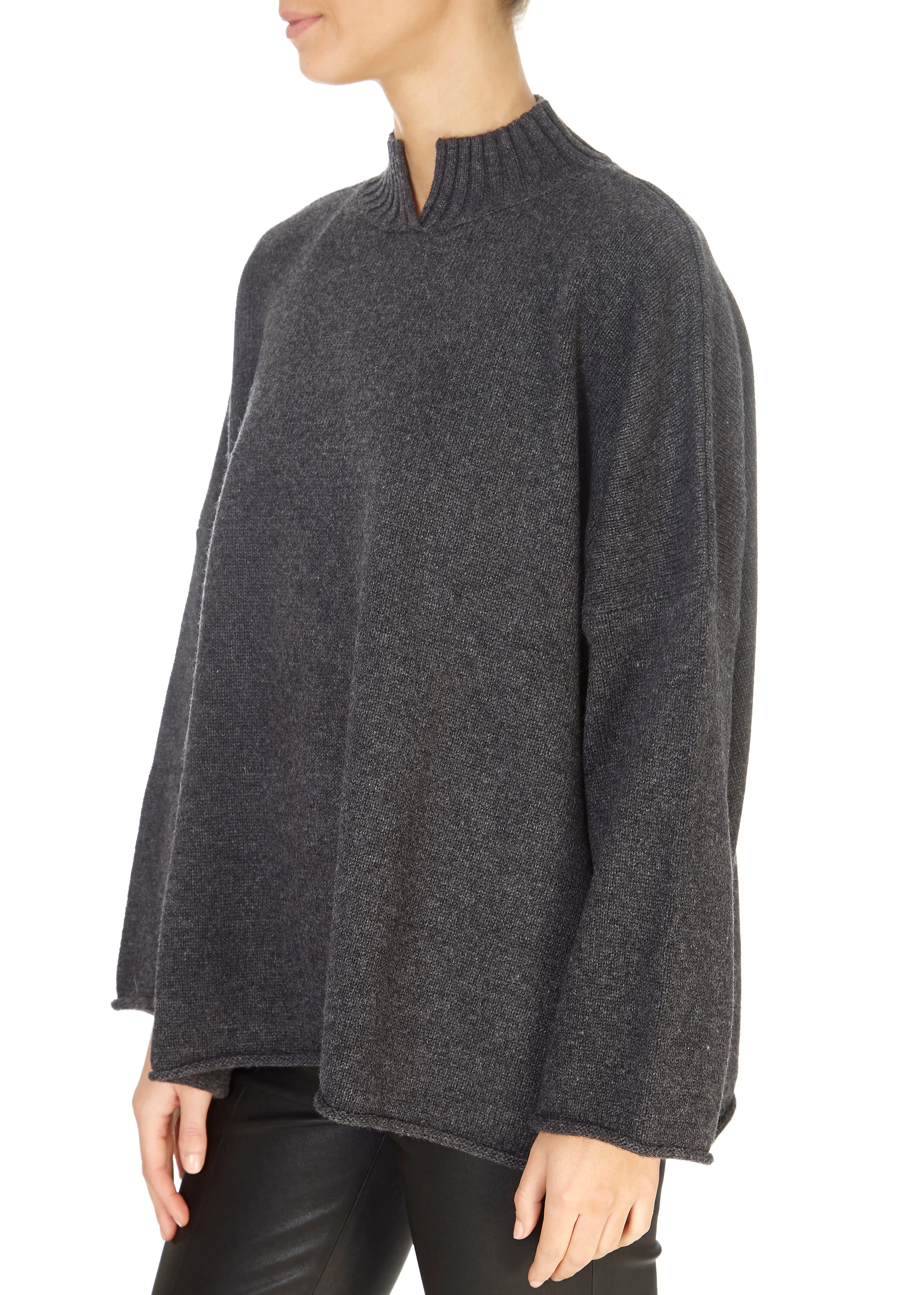 'Stella' Graphite Grey Cashmere Sweater