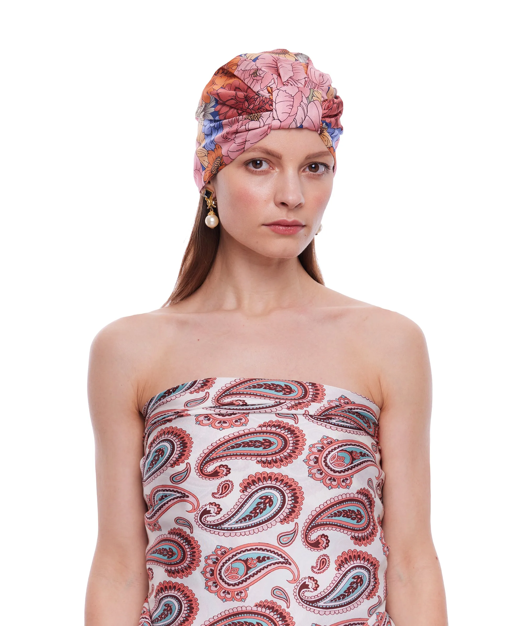 The Antique Floral Silk Turban