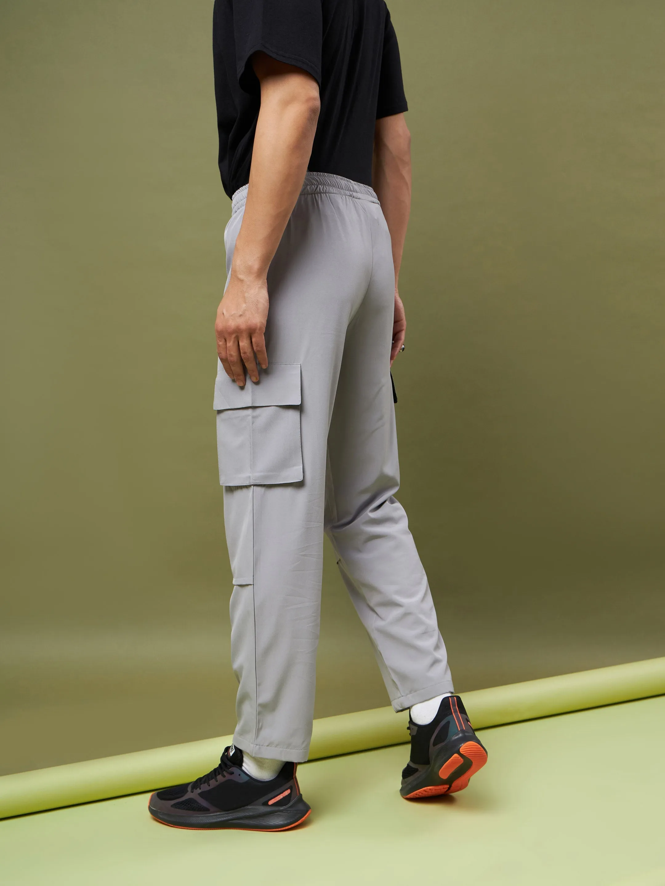 Unisex Grey Parachute Cargo Pants