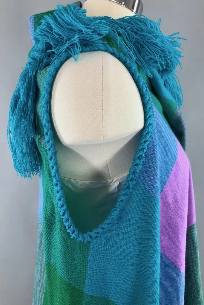 Vintage Fringed Aqua Cardigan Vest