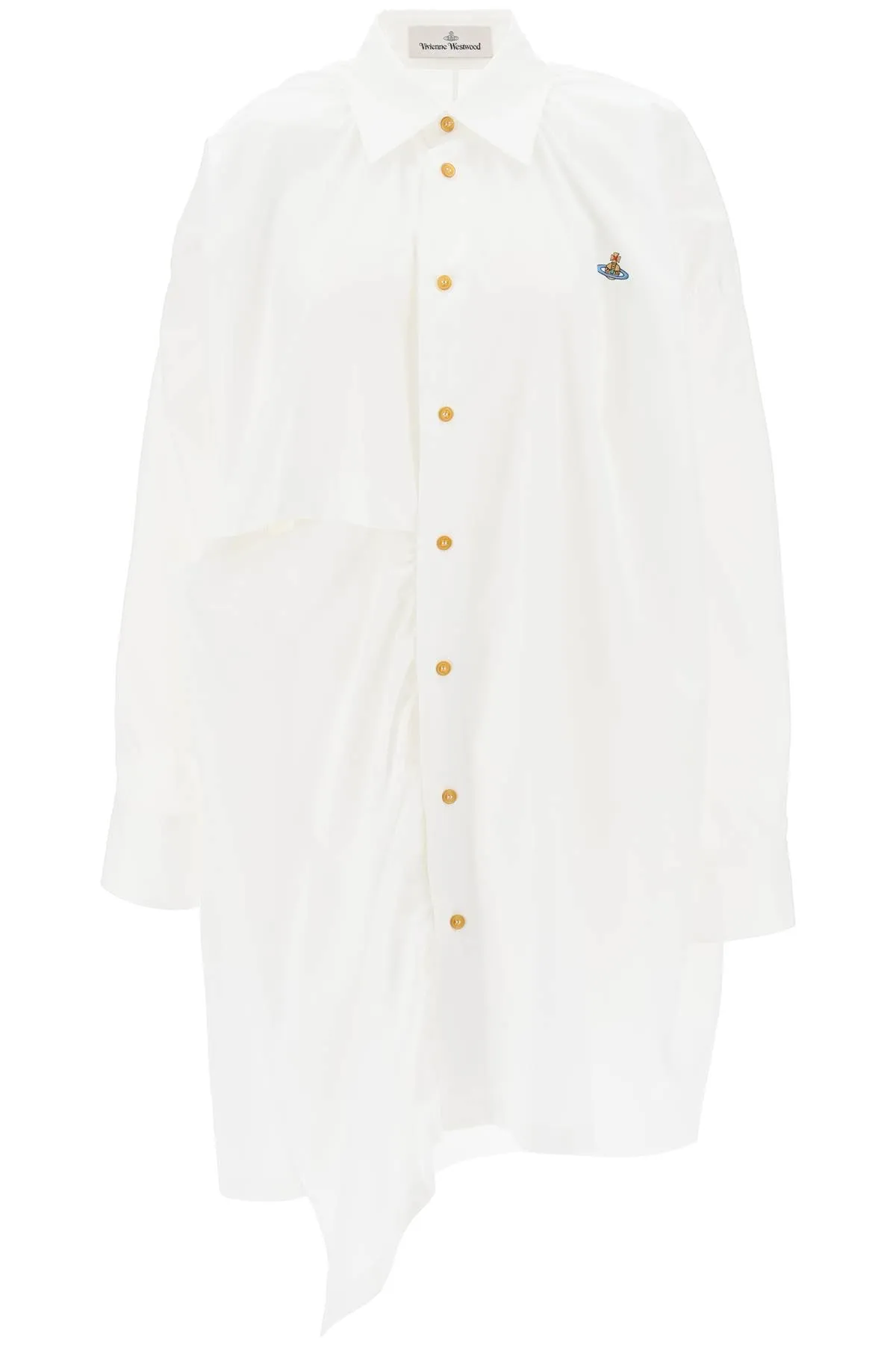 Vivienne westwood gibbon asymmetric shirt dress with cut-outs