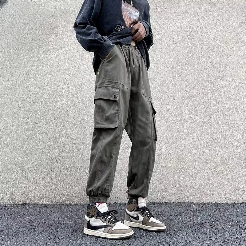 Wiaofellas  -  Men Spring Autumn Fashion Hip Hop Joggers Cargo Pants Men Multi-Pocket Loose Trousers Male Streetwear Casual Pants H196