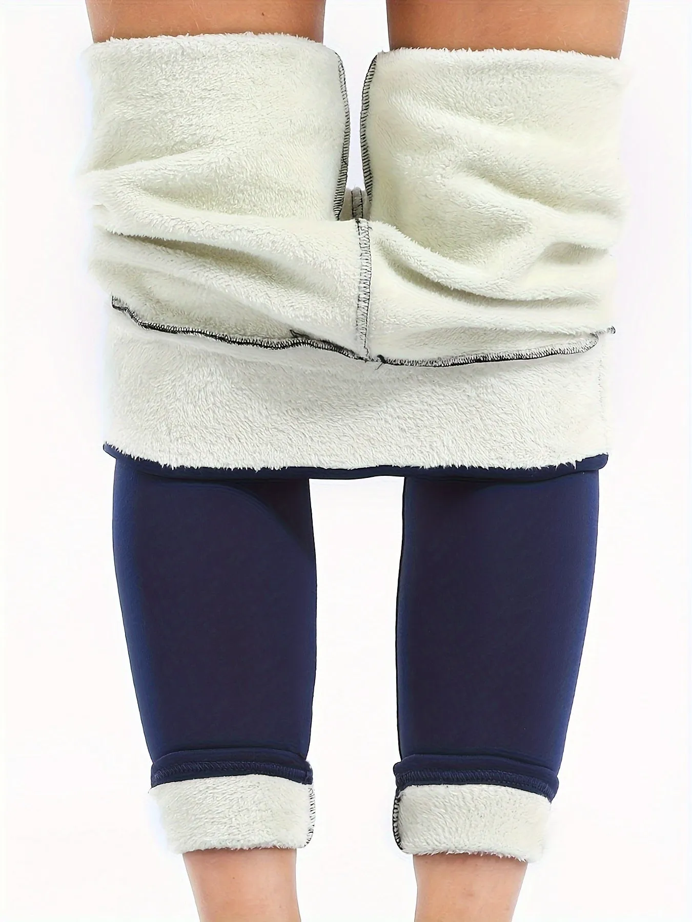 Winter Thermal Leggings - Ultra-Soft Fleece-Lined, Thick and Warm, Stretchy, Elastic Waistband, Cozy Plush Underside - Perfect for Cold Winter Weather, Ideal Winter Apparel for Outdoor Activities