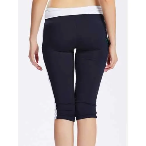 Women Elastic  Side Pocket Yoga Running Leggings