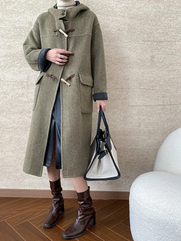 Women's Classic Wool Blend Duffle Coat