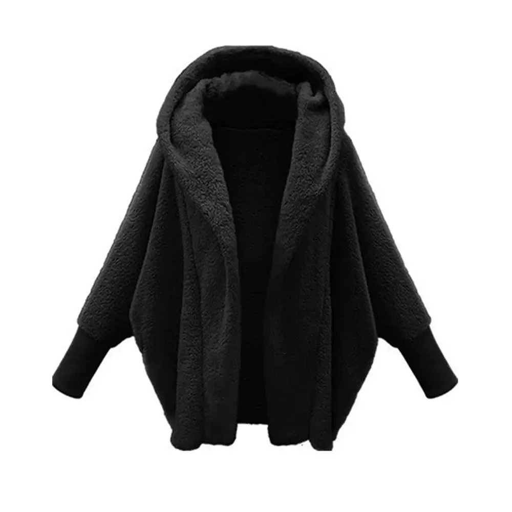 Women's Hooded Loose Plush Coat