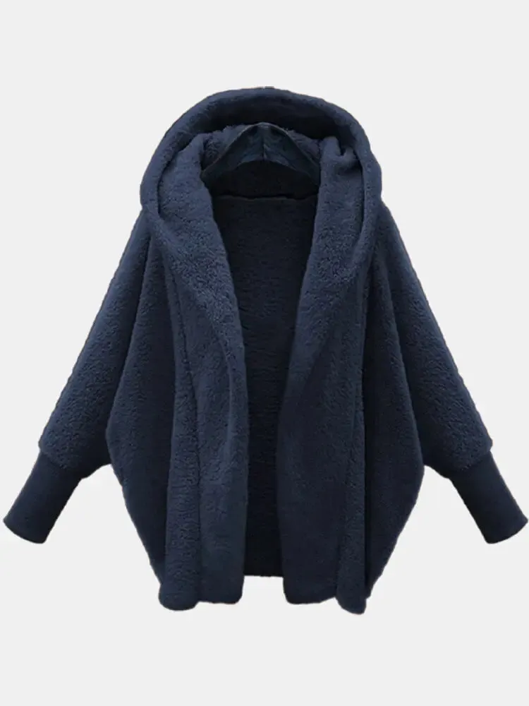 Women's Hooded Loose Plush Coat