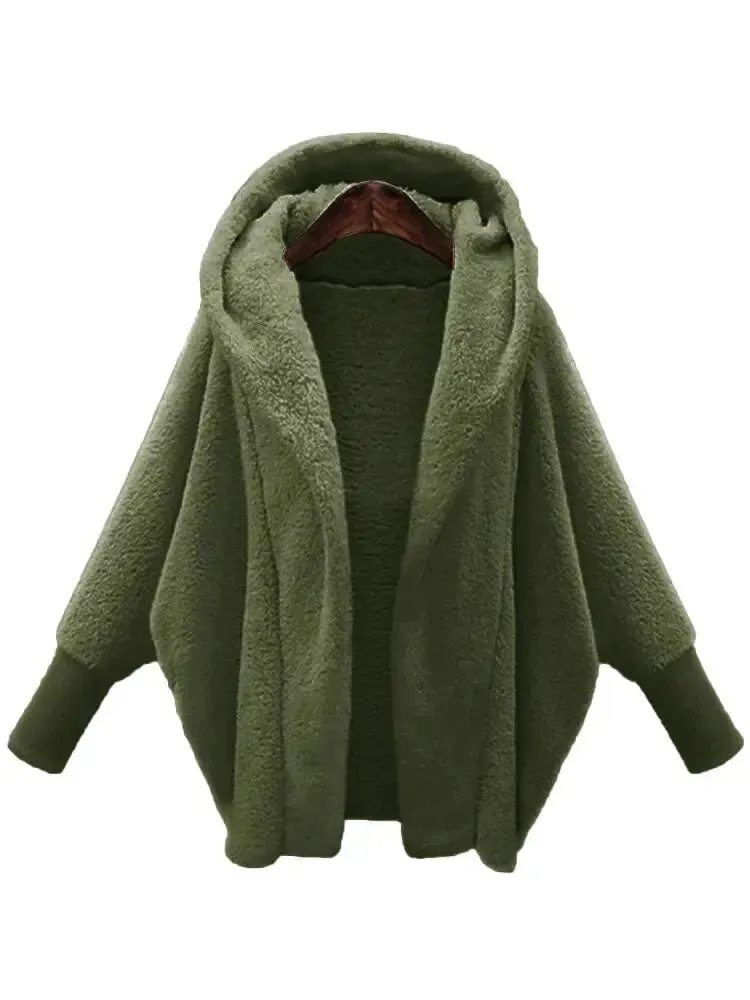 Women's Hooded Loose Plush Coat