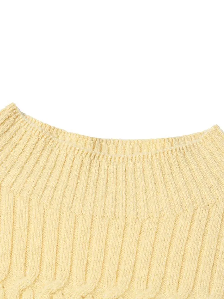 Wool Sequins Mock Neck Sweater