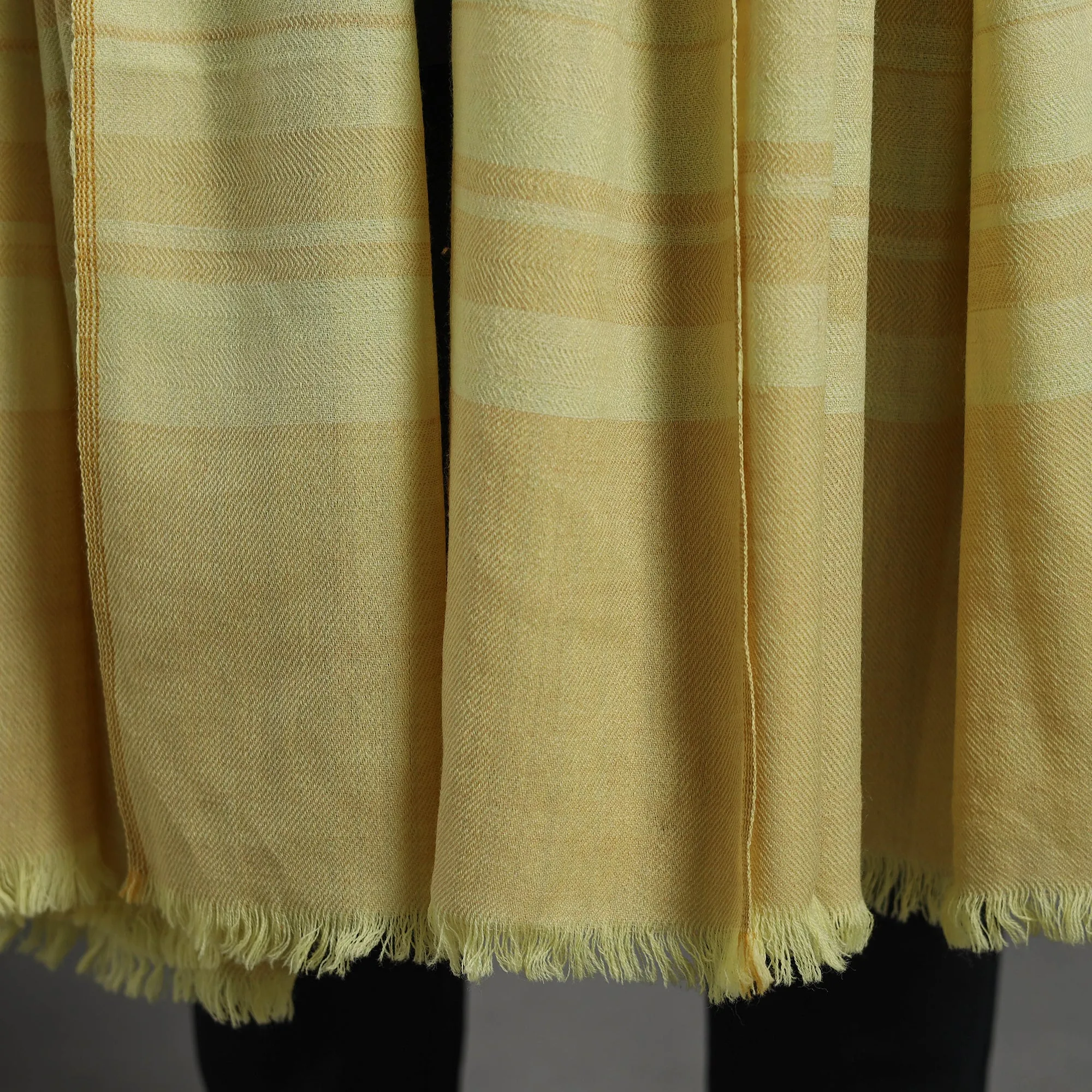 Yellow - Kumaun Handwoven Pure Merino Wool Shawl for Men 13